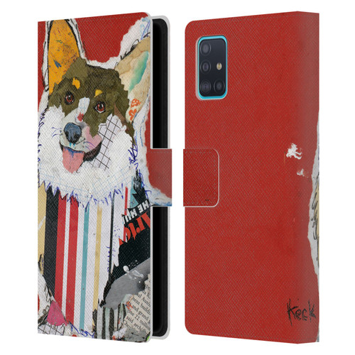 Michel Keck Dogs 2 Corgi Leather Book Wallet Case Cover For Samsung Galaxy A51 (2019)