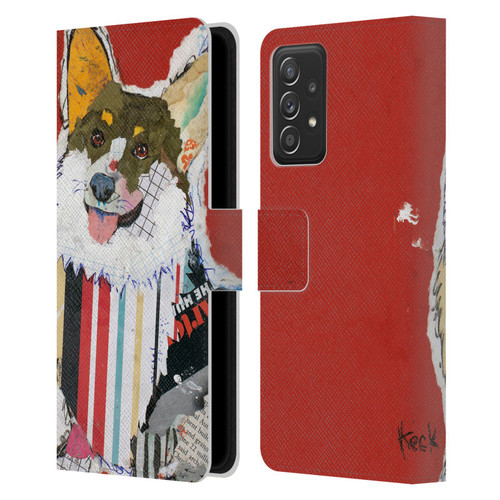 Michel Keck Dogs 2 Corgi Leather Book Wallet Case Cover For Samsung Galaxy A52 / A52s / 5G (2021)