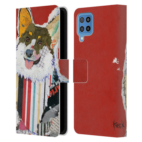 Michel Keck Dogs 2 Corgi Leather Book Wallet Case Cover For Samsung Galaxy F22 (2021)