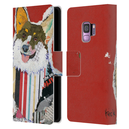 Michel Keck Dogs 2 Corgi Leather Book Wallet Case Cover For Samsung Galaxy S9