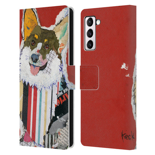 Michel Keck Dogs 2 Corgi Leather Book Wallet Case Cover For Samsung Galaxy S21+ 5G