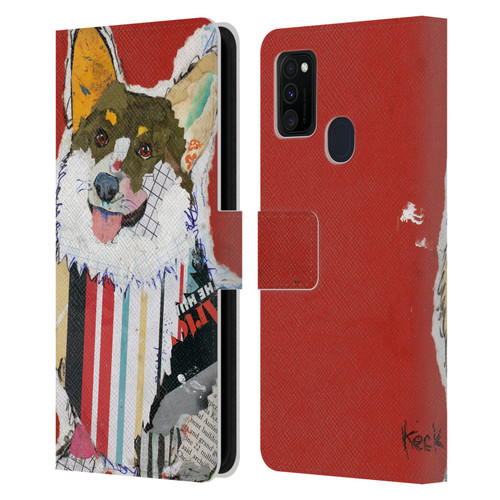 Michel Keck Dogs 2 Corgi Leather Book Wallet Case Cover For Samsung Galaxy M30s (2019)/M21 (2020)