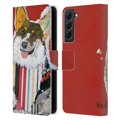 Michel Keck Dogs 2 Corgi Leather Book Wallet Case Cover For Samsung Galaxy S22+ 5G