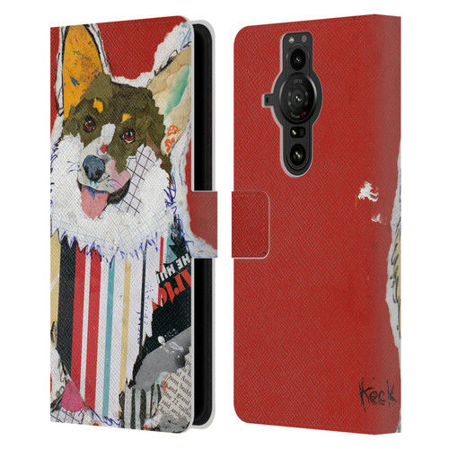 Michel Keck Dogs 2 Corgi Leather Book Wallet Case Cover For Sony Xperia Pro-I