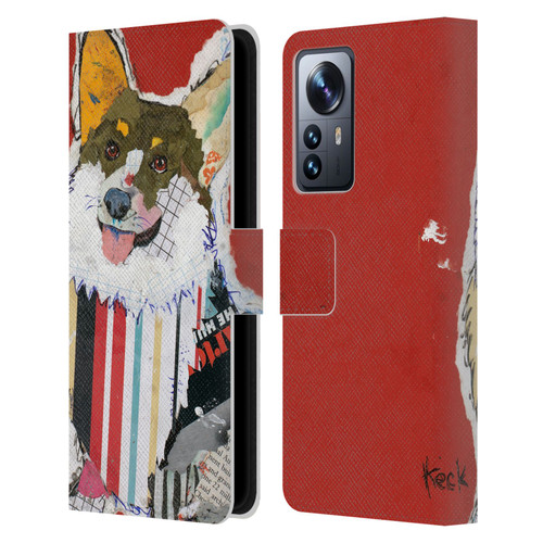 Michel Keck Dogs 2 Corgi Leather Book Wallet Case Cover For Xiaomi 12 Pro