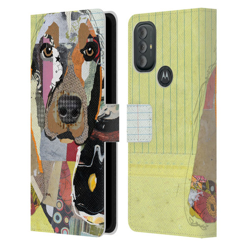 Michel Keck Dogs Basset Hound Leather Book Wallet Case Cover For Motorola Moto G10 / Moto G20 / Moto G30