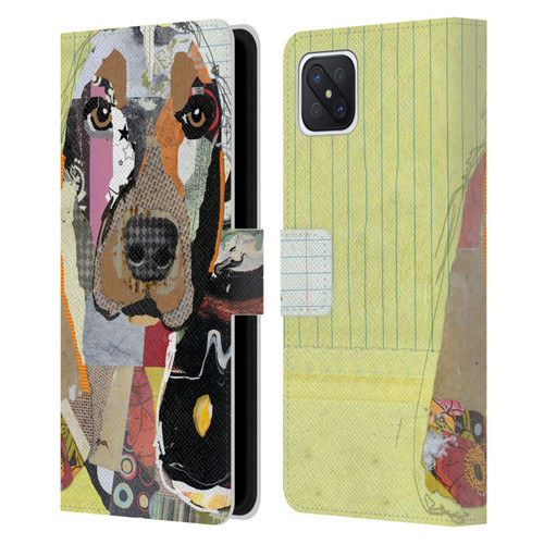 Michel Keck Dogs Basset Hound Leather Book Wallet Case Cover For OPPO Reno4 Z 5G