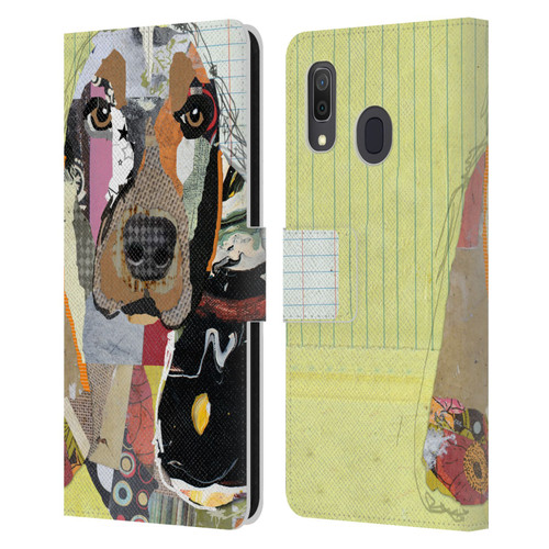 Michel Keck Dogs Basset Hound Leather Book Wallet Case Cover For Samsung Galaxy A33 5G (2022)