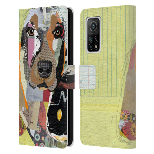 Michel Keck Dogs Basset Hound Leather Book Wallet Case Cover For Xiaomi Mi 10T 5G