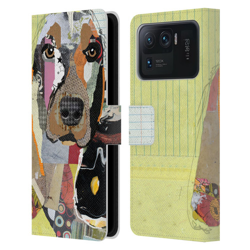 Michel Keck Dogs Basset Hound Leather Book Wallet Case Cover For Xiaomi Mi 11 Ultra
