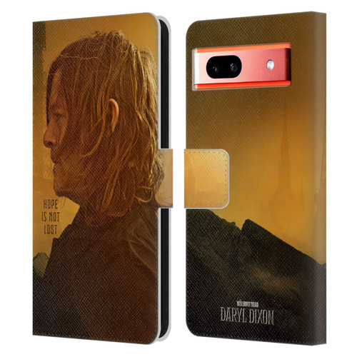 The Walking Dead: Daryl Dixon Key Art Hope Is Not Lost Leather Book Wallet Case Cover For Google Pixel 7a
