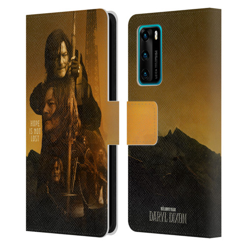 The Walking Dead: Daryl Dixon Key Art Double Exposure Leather Book Wallet Case Cover For Huawei P40 5G