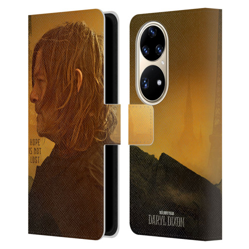 The Walking Dead: Daryl Dixon Key Art Hope Is Not Lost Leather Book Wallet Case Cover For Huawei P50 Pro