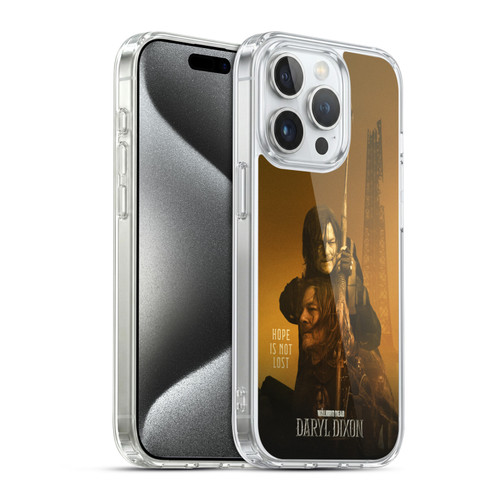 The Walking Dead: Daryl Dixon Key Art Double Exposure Soft Gel Case for Apple iPhone 15 Pro & MagSafe
