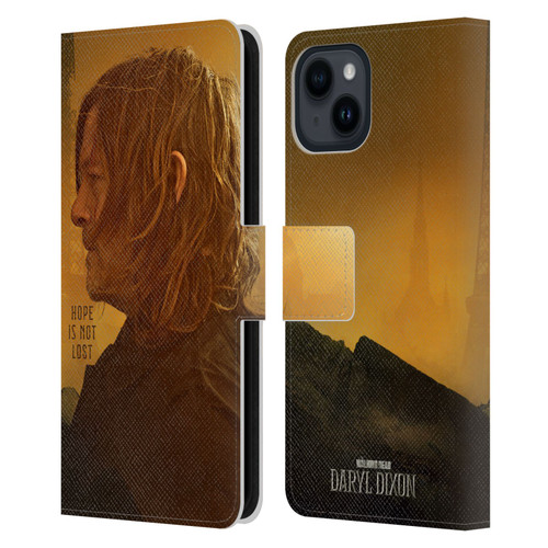 The Walking Dead: Daryl Dixon Key Art Hope Is Not Lost Leather Book Wallet Case Cover For Apple iPhone 15