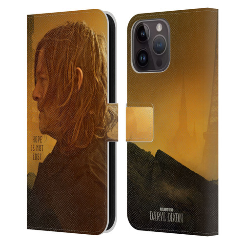 The Walking Dead: Daryl Dixon Key Art Hope Is Not Lost Leather Book Wallet Case Cover For Apple iPhone 15 Pro Max