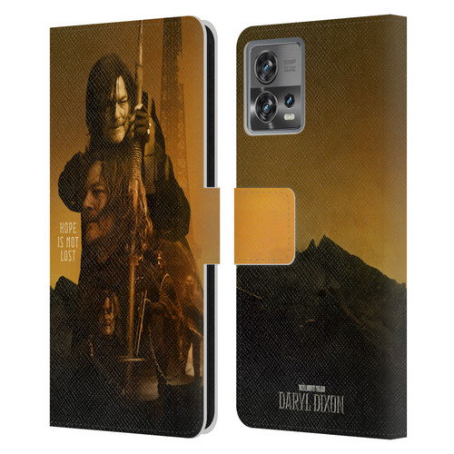 The Walking Dead: Daryl Dixon Key Art Double Exposure Leather Book Wallet Case Cover For Motorola Moto Edge 30 Fusion
