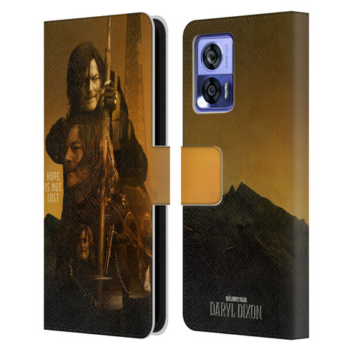The Walking Dead: Daryl Dixon Key Art Double Exposure Leather Book Wallet Case Cover For Motorola Edge 30 Neo 5G