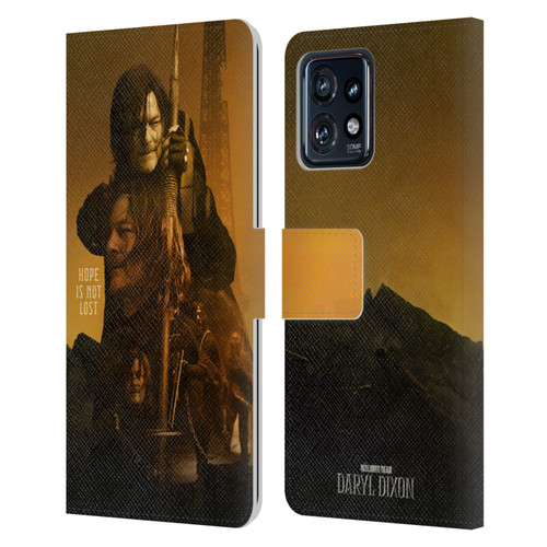 The Walking Dead: Daryl Dixon Key Art Double Exposure Leather Book Wallet Case Cover For Motorola Moto Edge 40 Pro