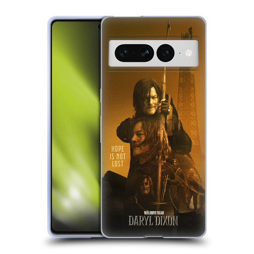 The Walking Dead: Daryl Dixon Key Art Double Exposure Soft Gel Case for Google Pixel 7 Pro
