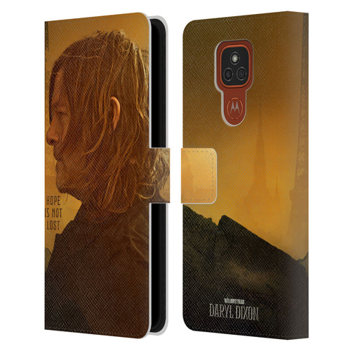 The Walking Dead: Daryl Dixon Key Art Hope Is Not Lost Leather Book Wallet Case Cover For Motorola Moto E7 Plus