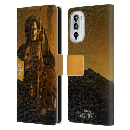The Walking Dead: Daryl Dixon Key Art Double Exposure Leather Book Wallet Case Cover For Motorola Moto G52