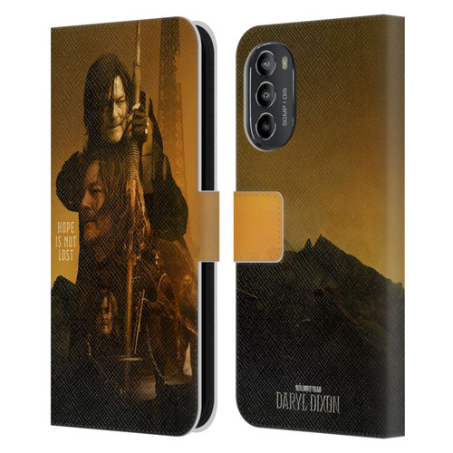 The Walking Dead: Daryl Dixon Key Art Double Exposure Leather Book Wallet Case Cover For Motorola Moto G82 5G