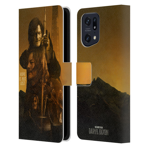 The Walking Dead: Daryl Dixon Key Art Double Exposure Leather Book Wallet Case Cover For OPPO Find X5