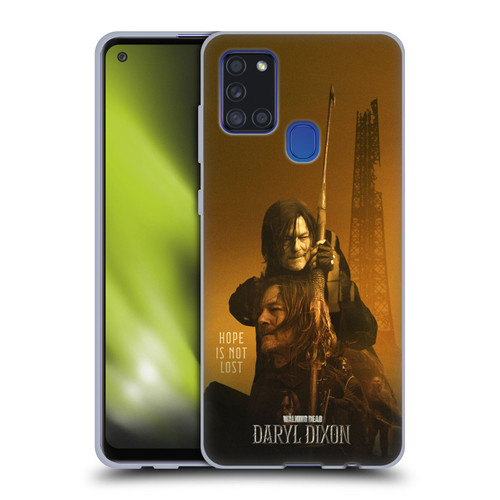 The Walking Dead: Daryl Dixon Key Art Double Exposure Soft Gel Case for Samsung Galaxy A21s (2020)
