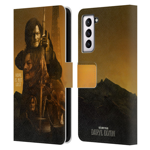 The Walking Dead: Daryl Dixon Key Art Double Exposure Leather Book Wallet Case Cover For Samsung Galaxy S21 5G