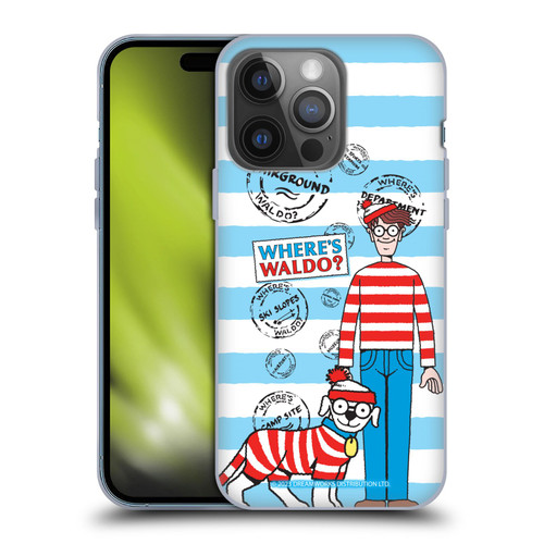 Where's Waldo? Graphics Stripes Blue Soft Gel Case for Apple iPhone 14 Pro