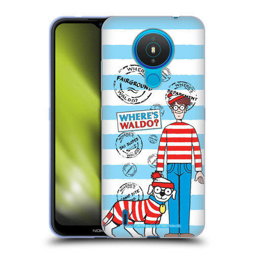 Where's Waldo? Graphics Stripes Blue Soft Gel Case for Nokia 1.4