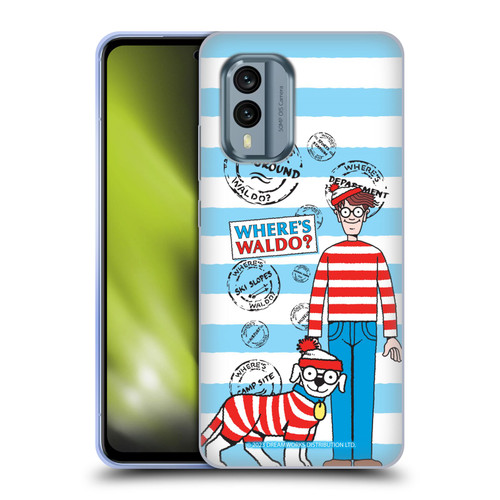Where's Waldo? Graphics Stripes Blue Soft Gel Case for Nokia X30