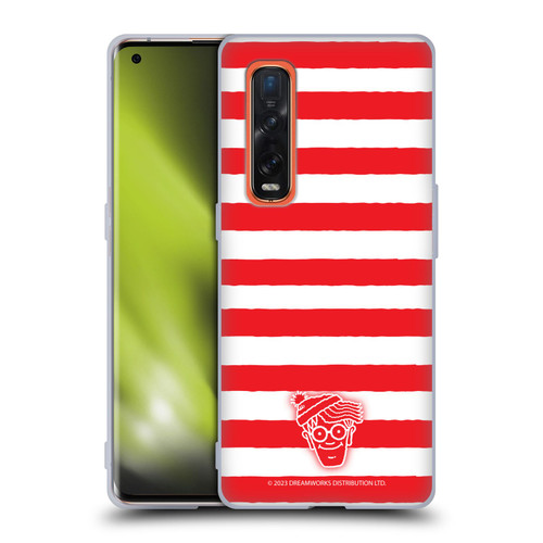 Where's Waldo? Graphics Stripes Red Soft Gel Case for OPPO Find X2 Pro 5G