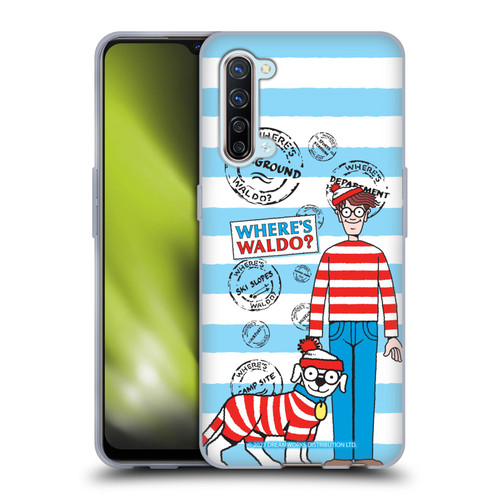 Where's Waldo? Graphics Stripes Blue Soft Gel Case for OPPO Find X2 Lite 5G