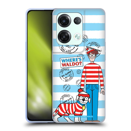 Where's Waldo? Graphics Stripes Blue Soft Gel Case for OPPO Reno8 Pro