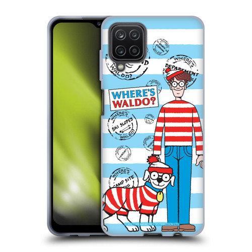 Where's Waldo? Graphics Stripes Blue Soft Gel Case for Samsung Galaxy A12 (2020)