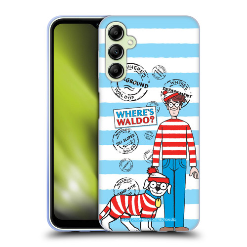 Where's Waldo? Graphics Stripes Blue Soft Gel Case for Samsung Galaxy A14 5G