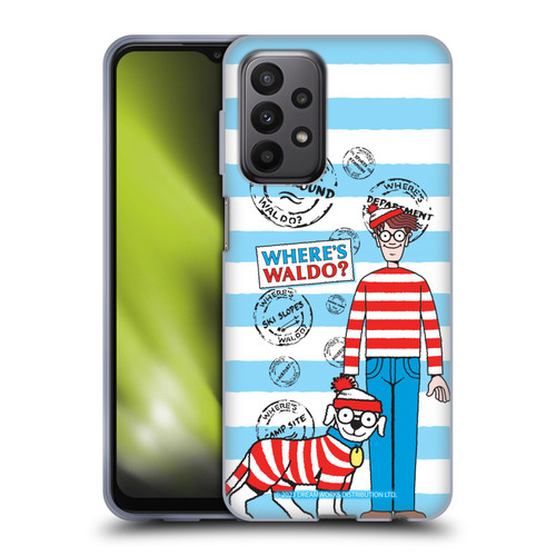 Where's Waldo? Graphics Stripes Blue Soft Gel Case for Samsung Galaxy A23 / 5G (2022)