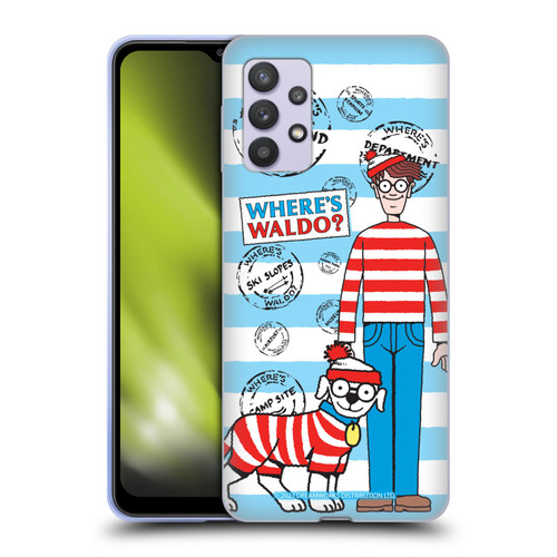 Where's Waldo? Graphics Stripes Blue Soft Gel Case for Samsung Galaxy A32 5G / M32 5G (2021)
