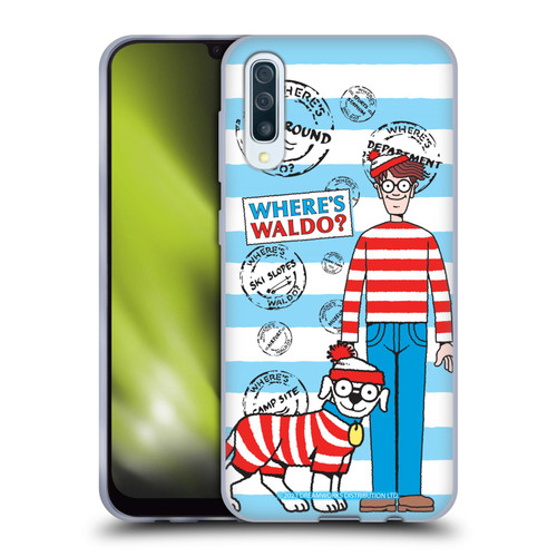 Where's Waldo? Graphics Stripes Blue Soft Gel Case for Samsung Galaxy A50/A30s (2019)