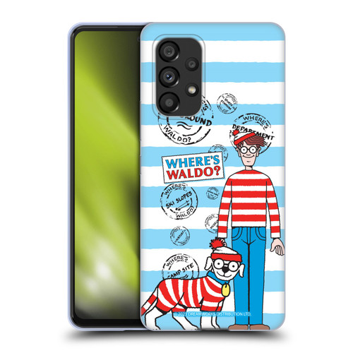 Where's Waldo? Graphics Stripes Blue Soft Gel Case for Samsung Galaxy A53 5G (2022)
