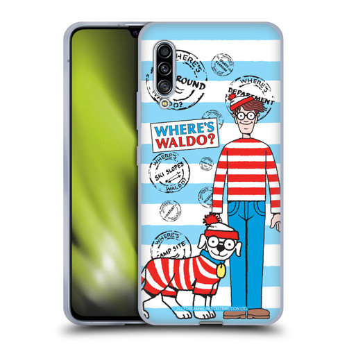 Where's Waldo? Graphics Stripes Blue Soft Gel Case for Samsung Galaxy A90 5G (2019)
