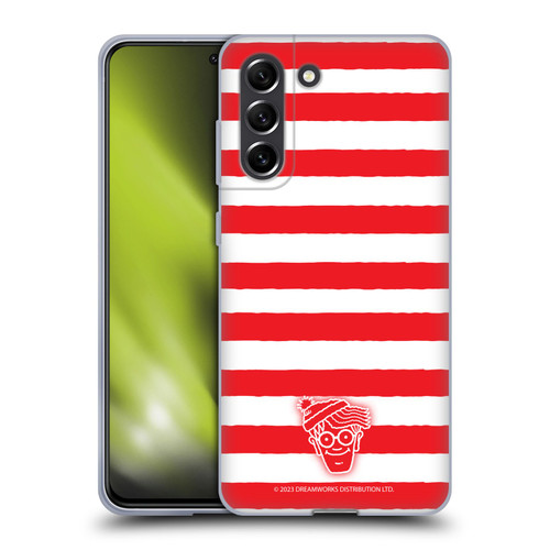 Where's Waldo? Graphics Stripes Red Soft Gel Case for Samsung Galaxy S21 FE 5G