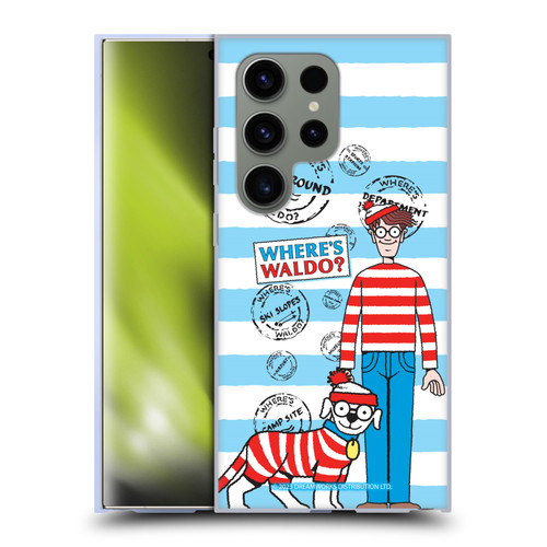 Where's Waldo? Graphics Stripes Blue Soft Gel Case for Samsung Galaxy S24 Ultra 5G