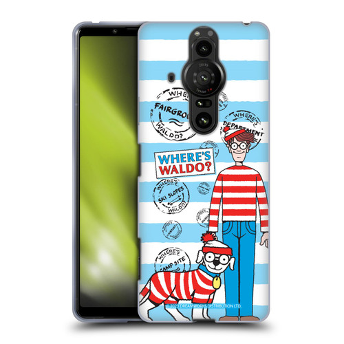 Where's Waldo? Graphics Stripes Blue Soft Gel Case for Sony Xperia Pro-I