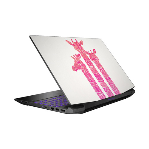 Cat Coquillette Animals Pink Ombre Giraffes Vinyl Sticker Skin Decal Cover for HP Pavilion 15.6" 15-dk0047TX