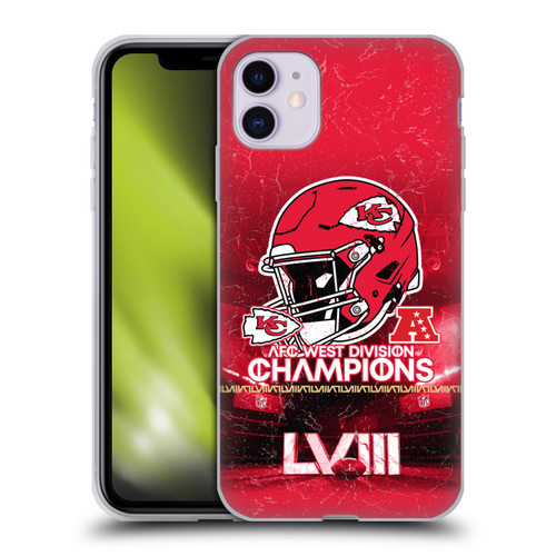 NFL 2024 Division Champions AFC Helmet Chiefs Soft Gel Case for Apple iPhone 11