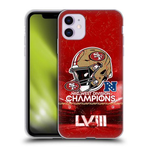 NFL 2024 Division Champions NFC Helmet 49ers Soft Gel Case for Apple iPhone 11