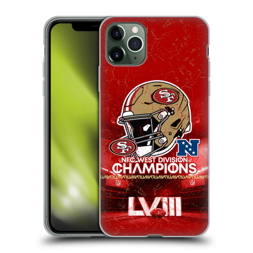 NFL 2024 Division Champions NFC Helmet 49ers Soft Gel Case for Apple iPhone 11 Pro Max